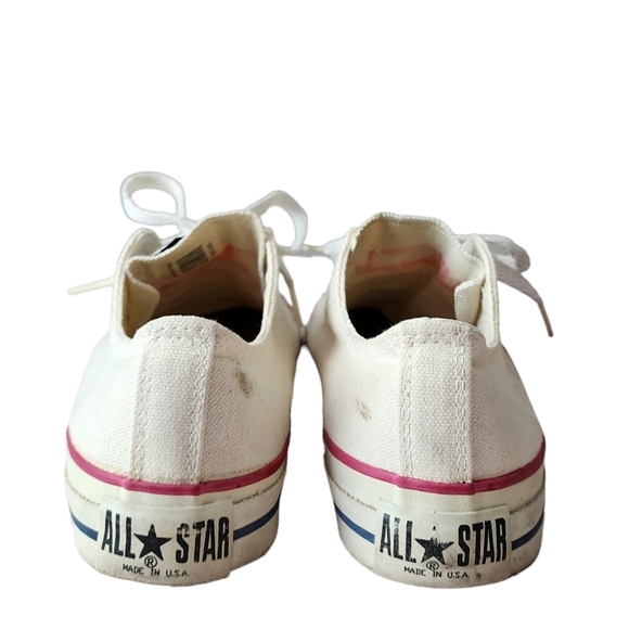 CONVERSE x VINTAGE Chuck taylor 80's white‎ low top sneakers USA Made men's 5 - Picture 12 of 16